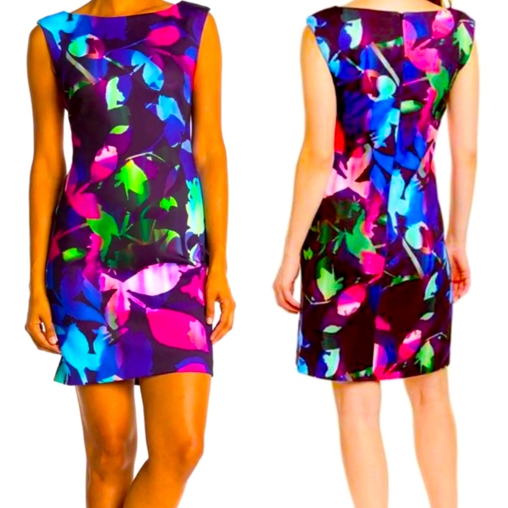 Trina Turk Lola Multi Color Neon Floral Shift Mini Dress 4